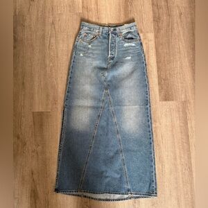 Levi's Blue Denim Maxi Skirt - Long Icon Skirt